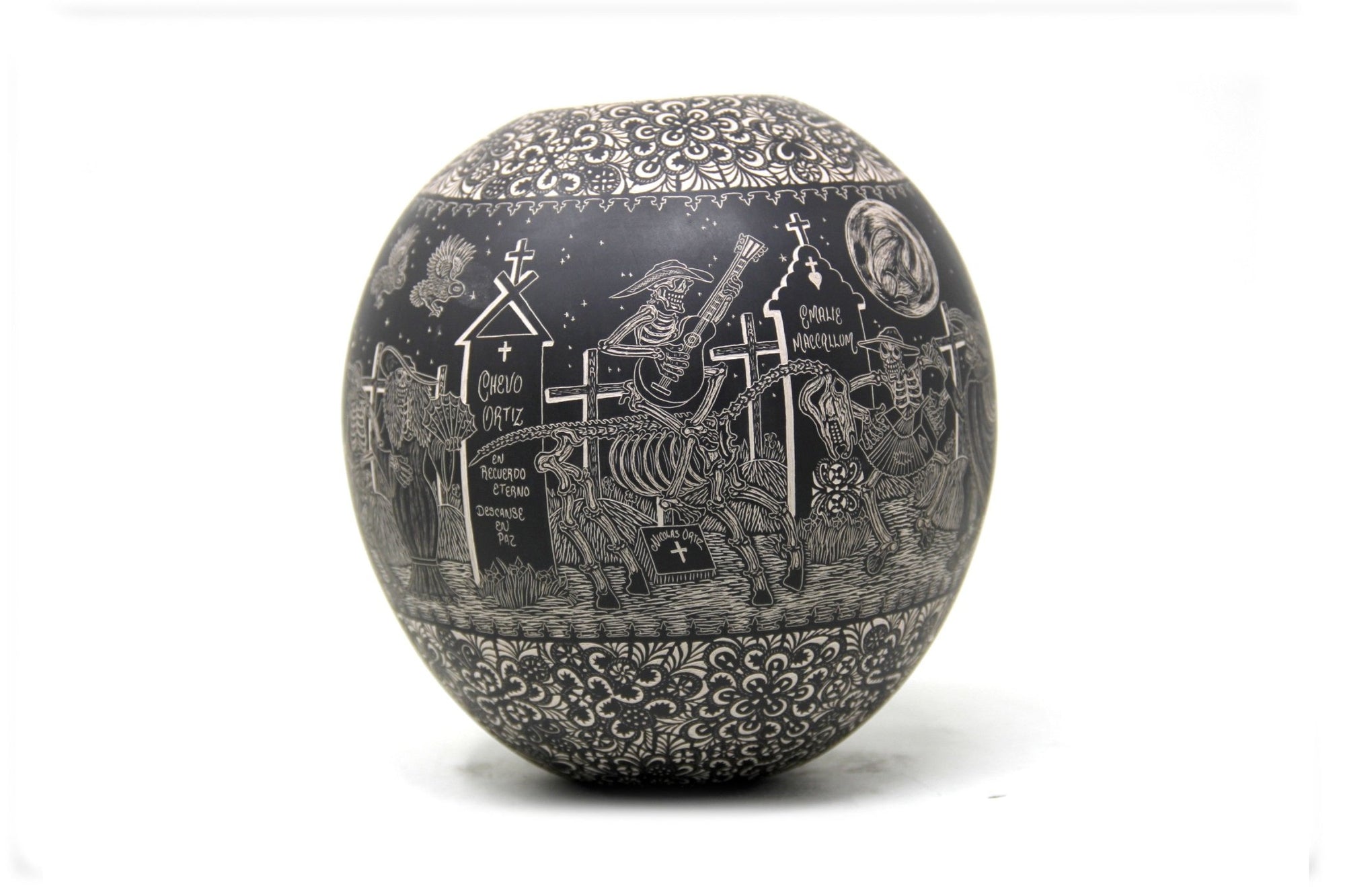 Mata Ortiz Ceramics - Repose en paix - Nuit - Art Huichol - Marakame