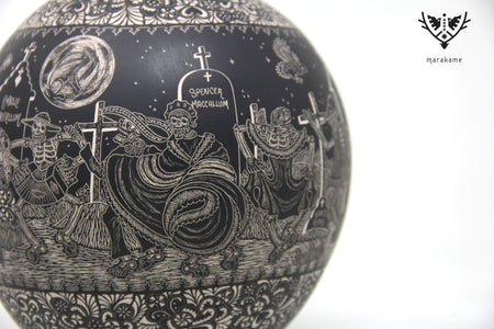 Mata Ortiz Ceramics - Rest in Peace - Night - Huichol Art - Marakame
