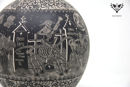 Mata Ortiz Ceramics - Rest in Peace - Night - Huichol Art - Marakame