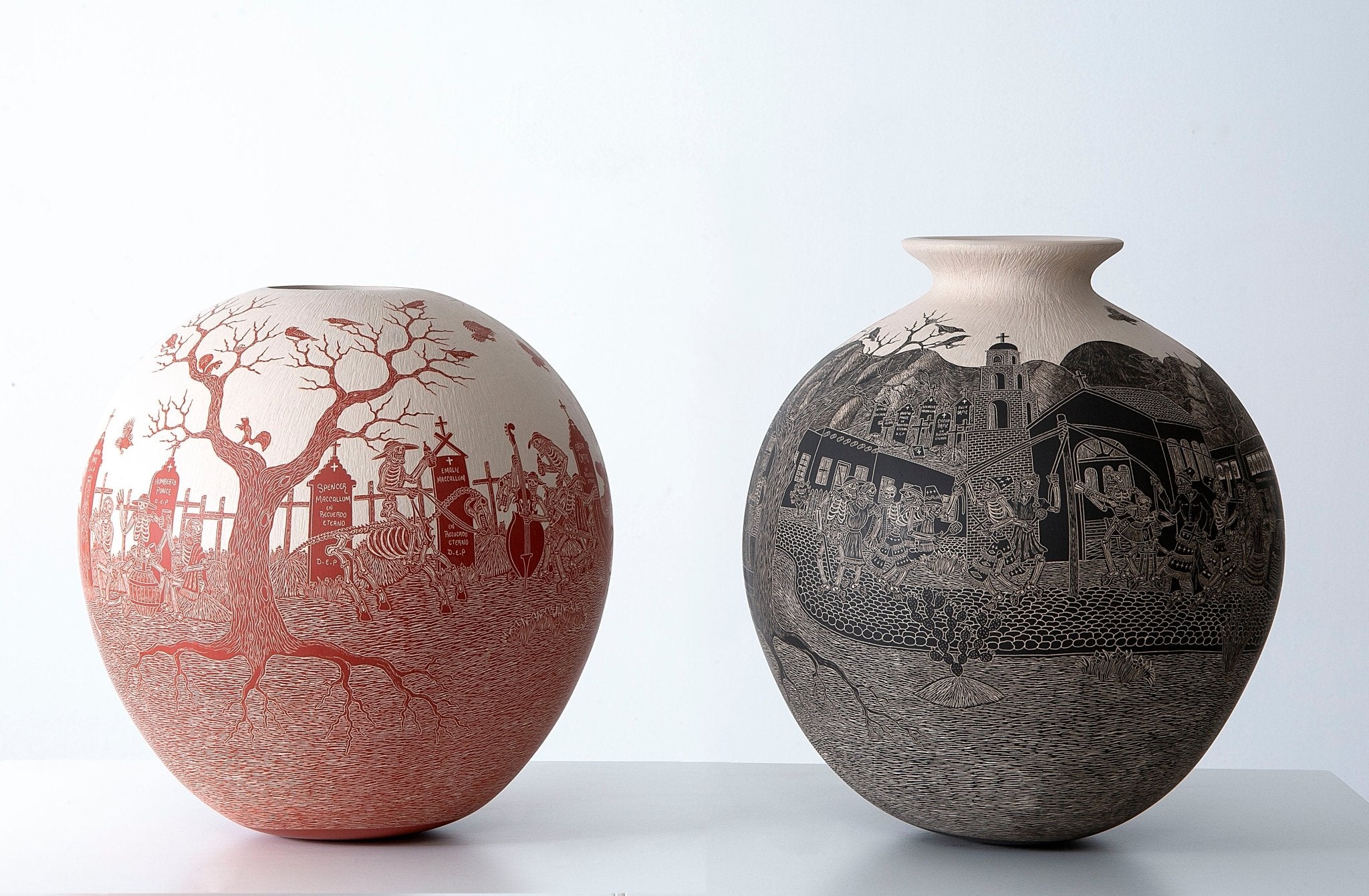 Ceramica Mata Ortiz - Giorno dei Morti - Convivialità nel Cimitero - Arte Huichol - Marakame