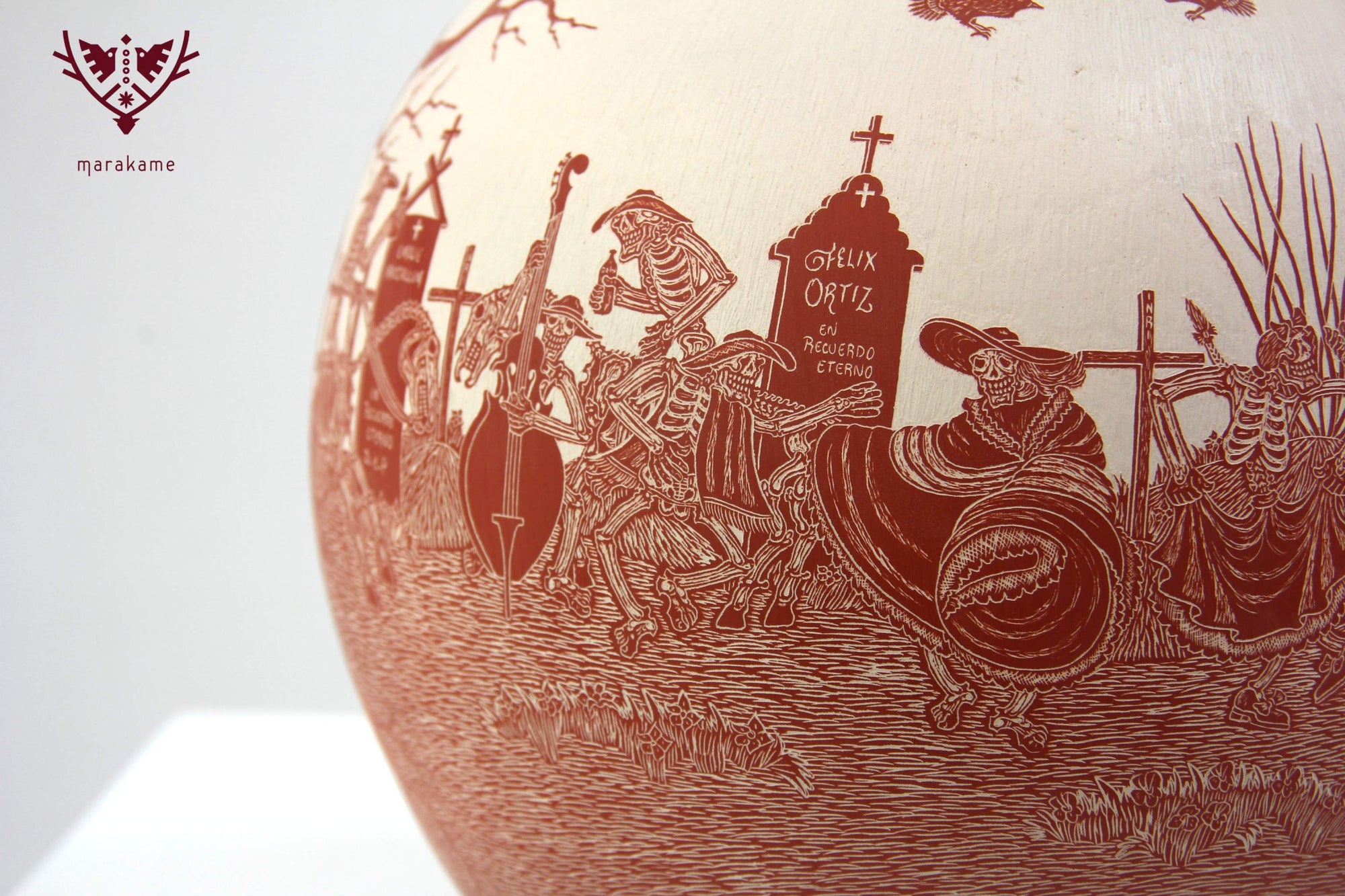 Mata Ortiz Ceramics - Day of the Dead - Conviviality in the Cemetery - Huichol Art - Marakame