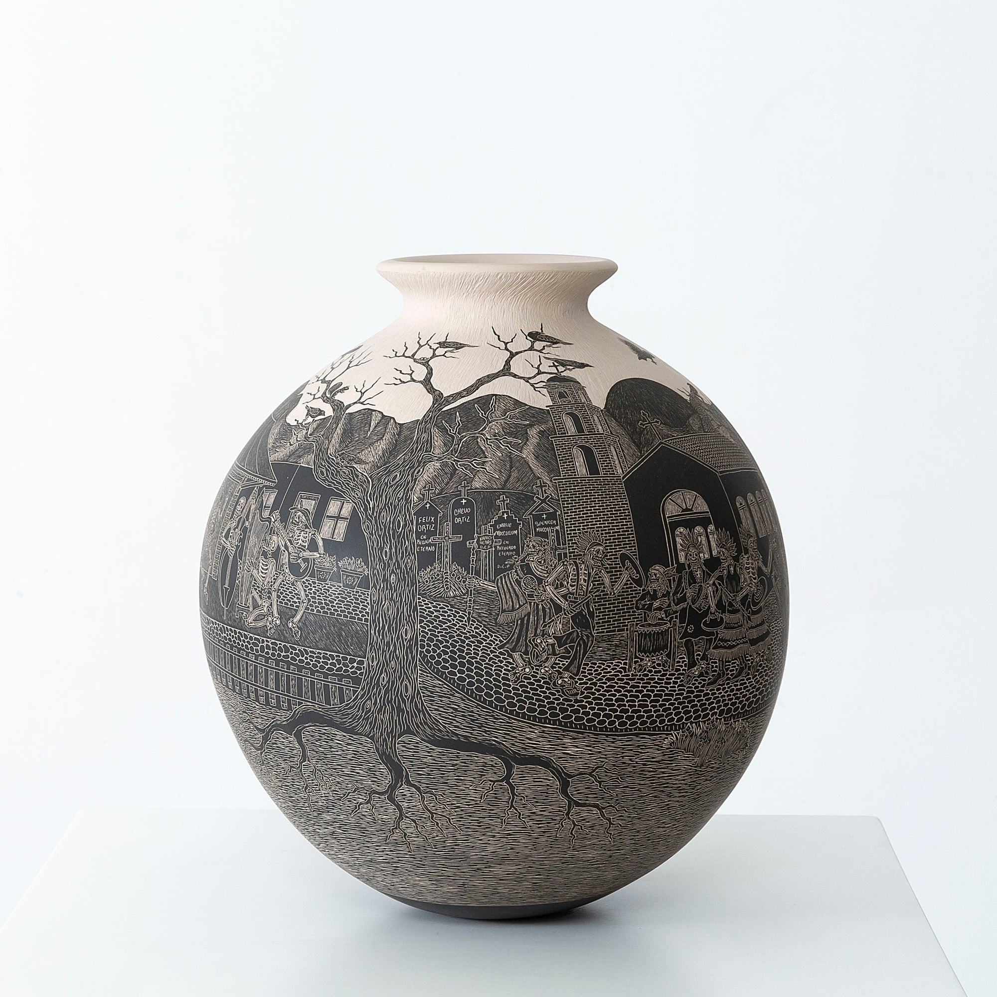 Mata Ortiz Ceramic - Day of the Dead - Feathered Dancers - Master Piece - Huichol Art - Marakame