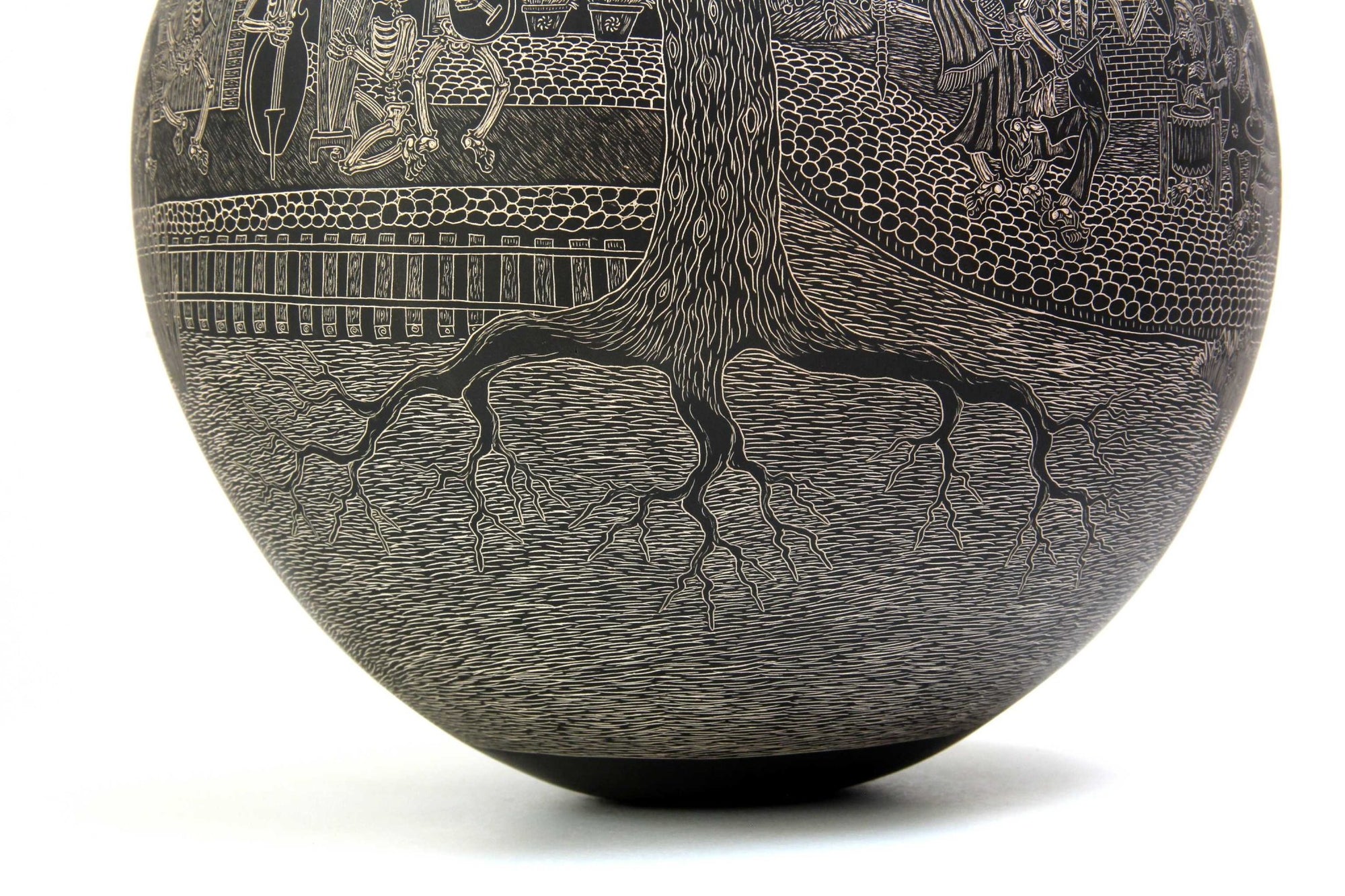 Ceramica Mata Ortiz - Giorno dei Morti, Ballerini Piumati- Capolavoro - Arte Huichol - Marakame