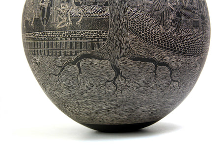 Mata Ortiz Ceramic - Day of the Dead, Feathered Dancers- Masterpiece - Huichol Art - Marakame