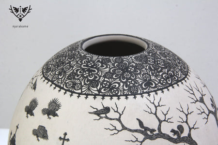 Mata Ortiz Keramik – Tag der Toten, der Rhythmus der Rebellen – Meisterwerk – Huichol-Kunst – Marakame