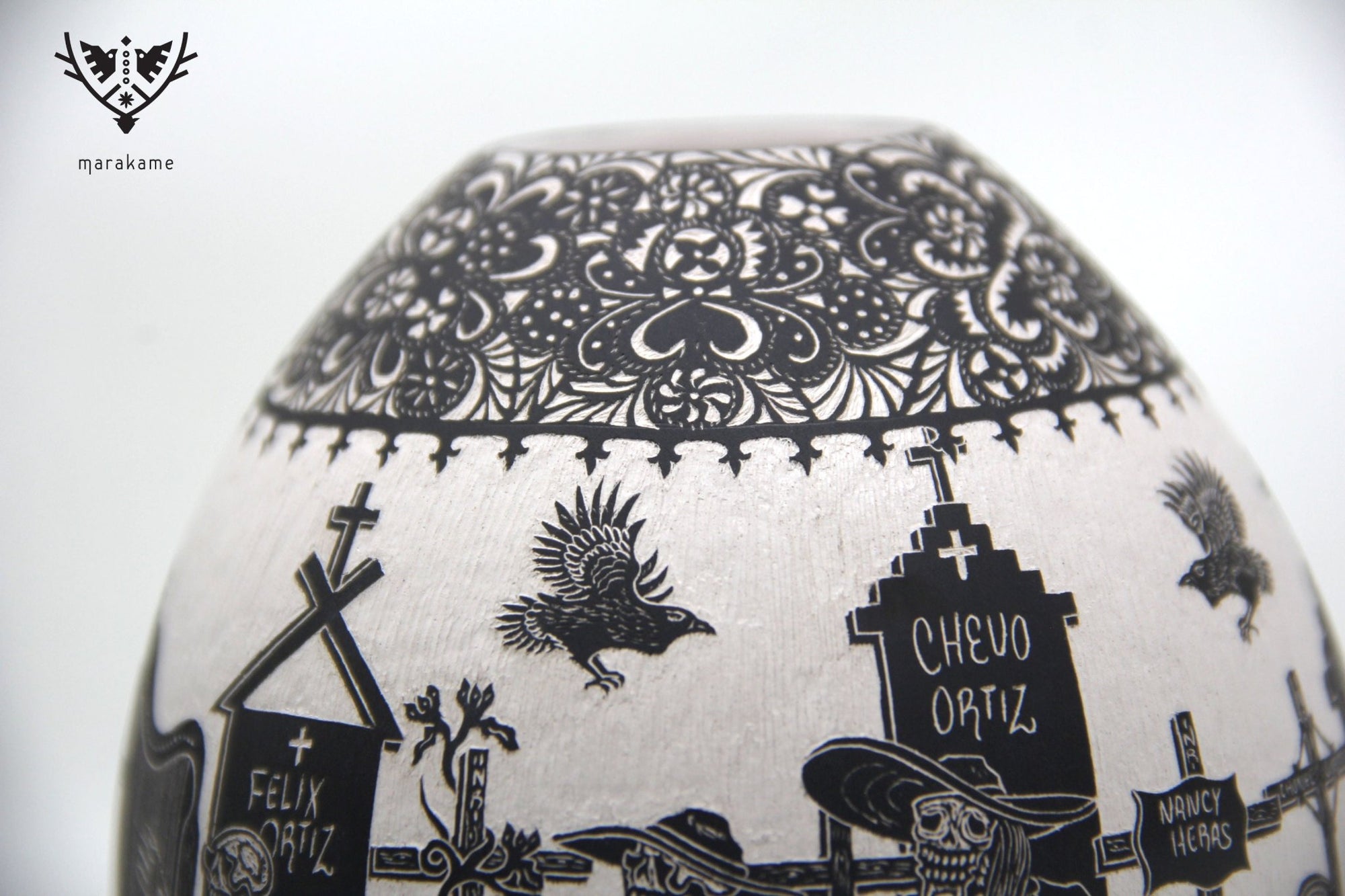 Mata Ortiz Keramik - Tag der Toten I - Huichol Art - Marakame