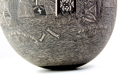 Céramique Mata Ortiz - Jour des Morts - Panthéon la nuit - Art Huichol - Marakame