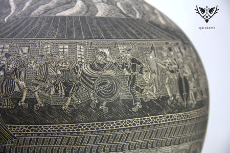 Mata Ortiz Keramik – Tag der Toten – Meisterwerk – Huichol Art – Marakame
