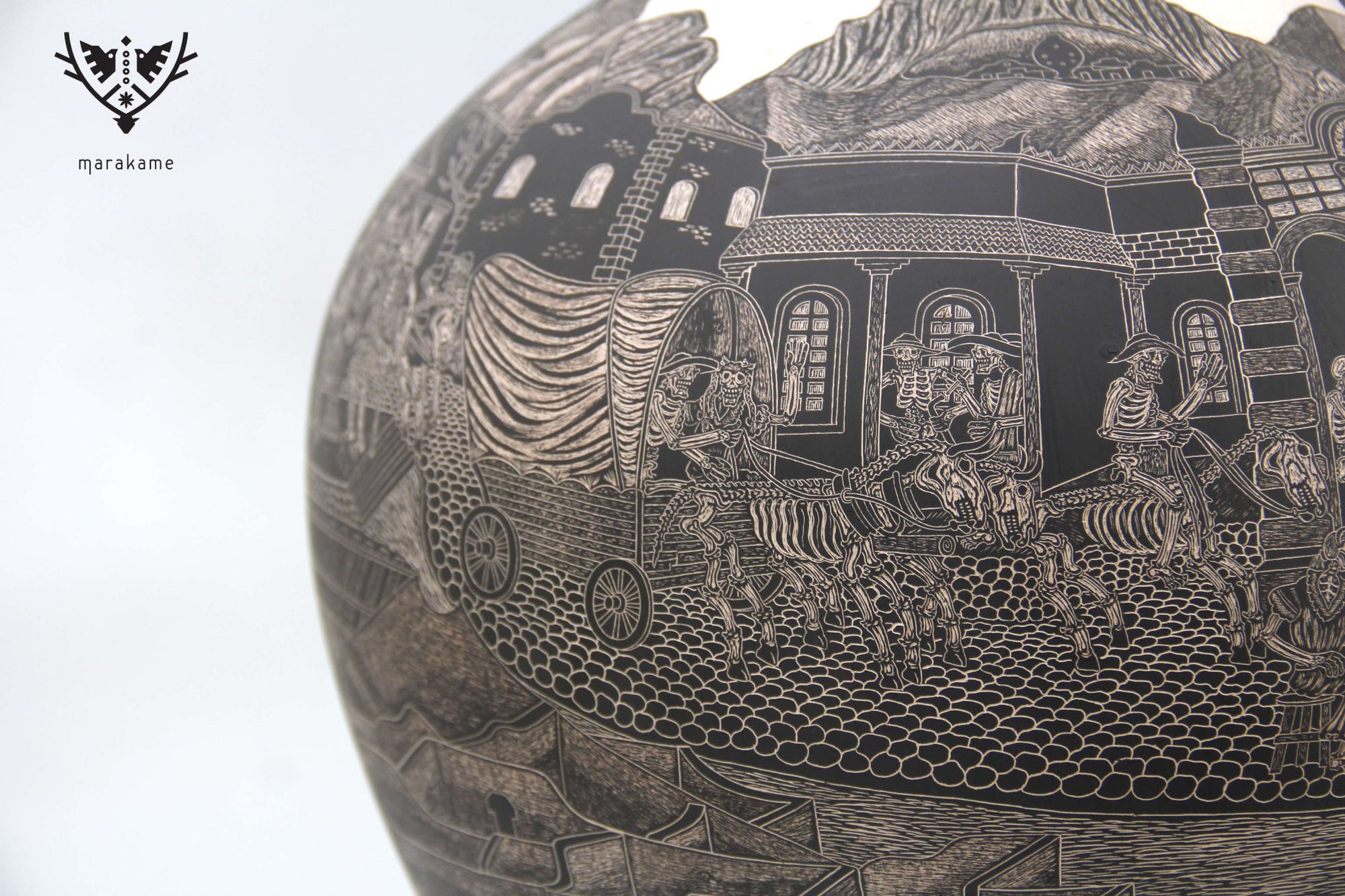 Mata Ortiz Ceramics - Day of the Dead - Master Piece - Huichol Art - Marakame