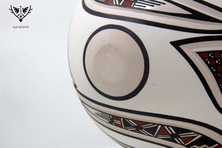 Mata Ortiz ceramic - Traditional double mouth - Huichol art - Marakame