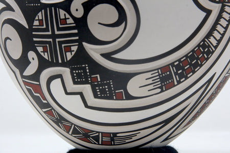 Mata Ortiz ceramic - Traditional double mouth - Huichol art - Marakame