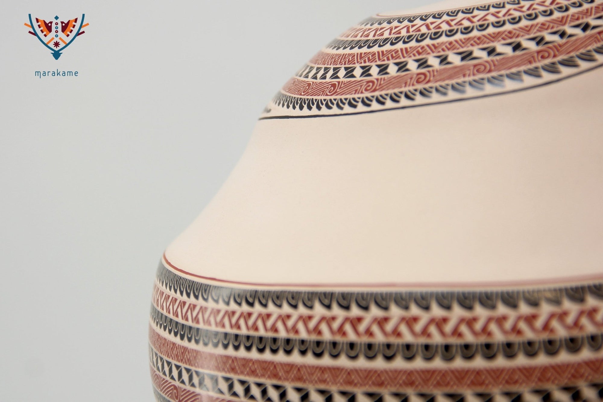 Mata Ortiz Ceramics - Spiral - Huichol Art - Marakame