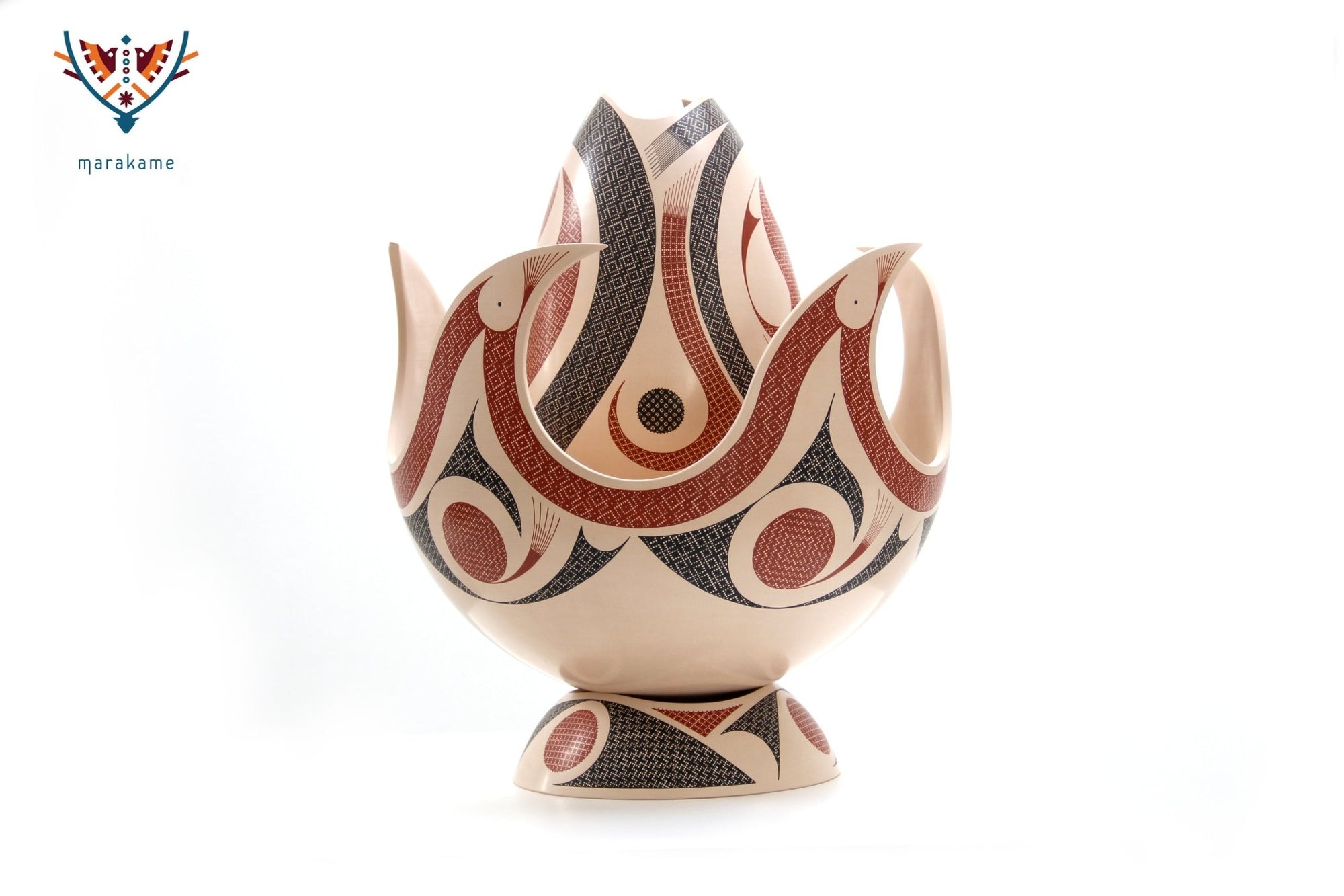 Mata Ortiz Ceramic - Fire - Masterpiece - Huichol Art - Marakame