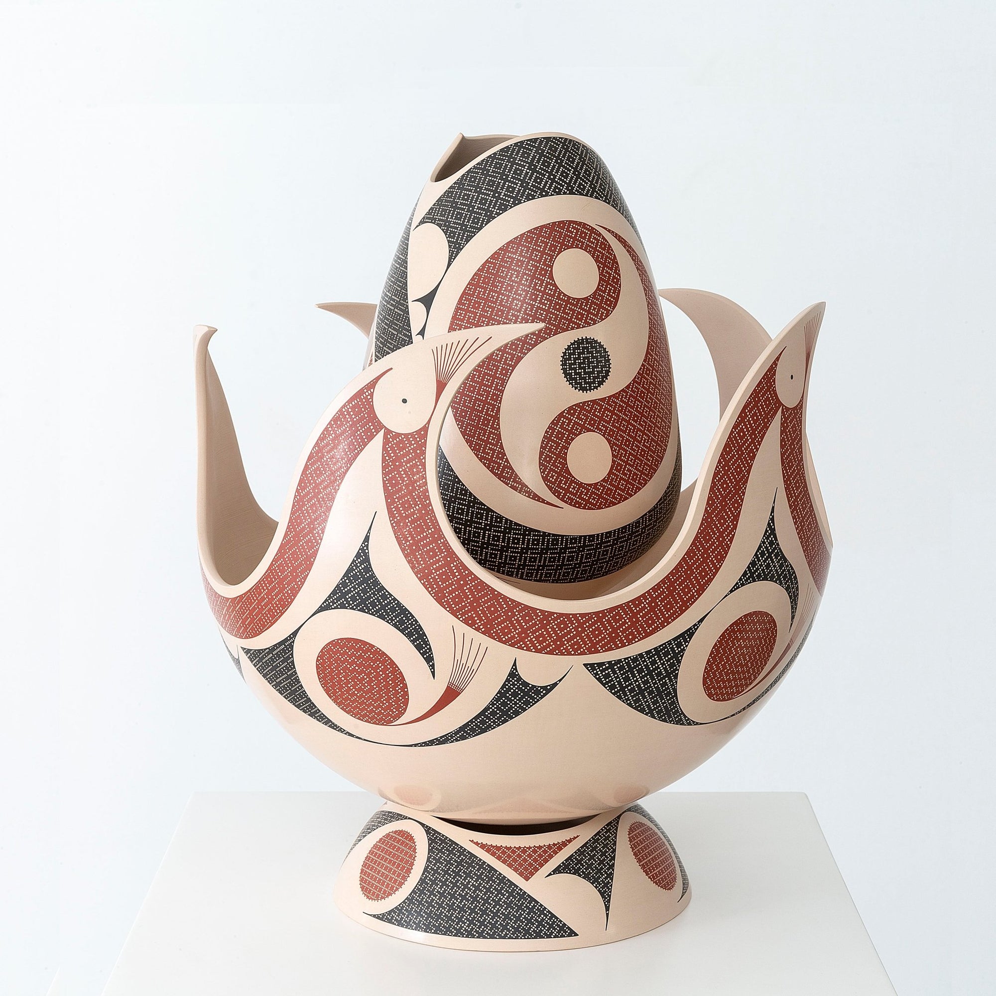 Céramique Mata Ortiz - Feu - Chef-d'œuvre - Art Huichol - Marakame