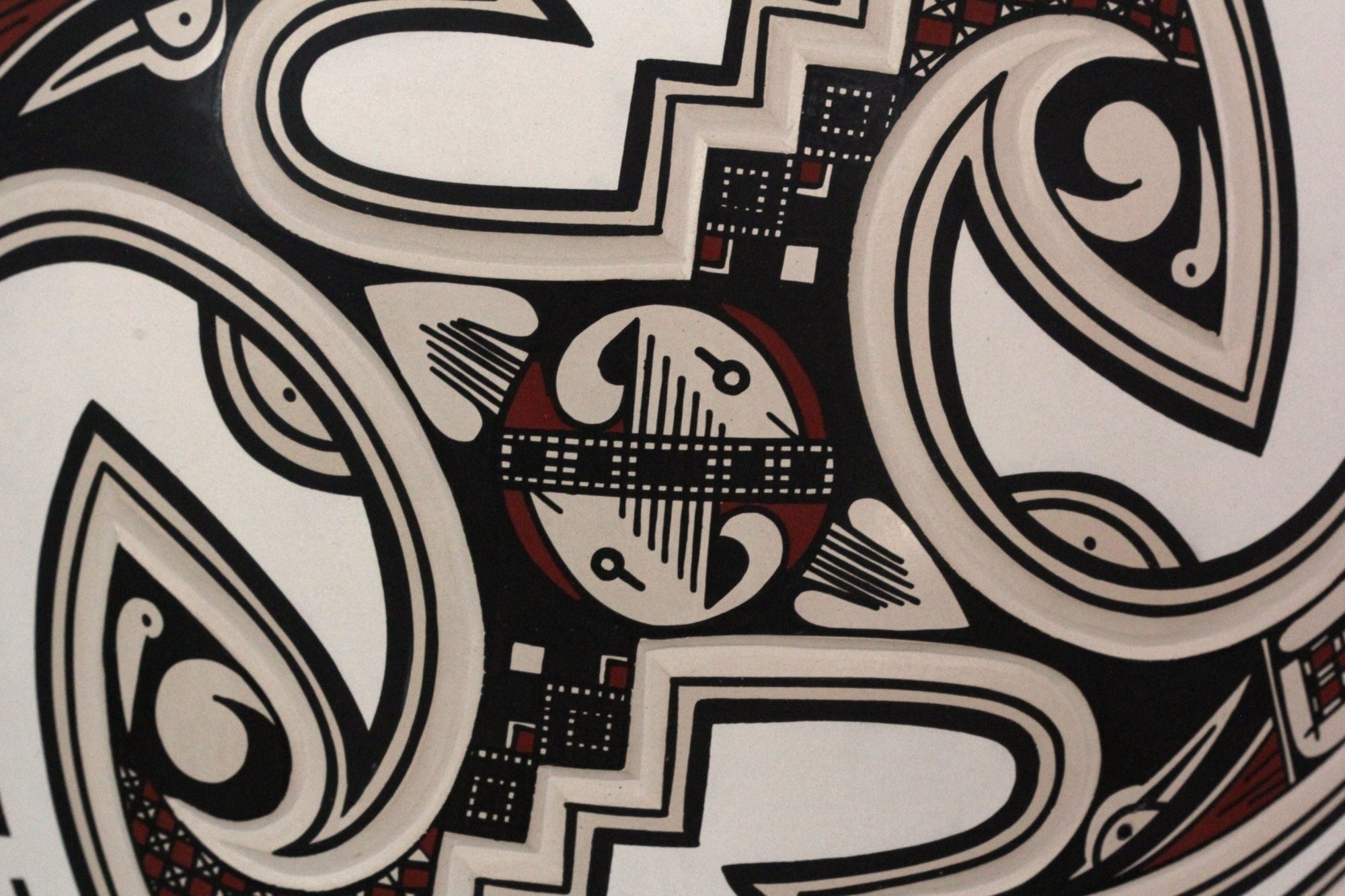 Cerámica de Mata Ortiz - Jarrón grande estilo tradicional - Arte Huichol - Marakame