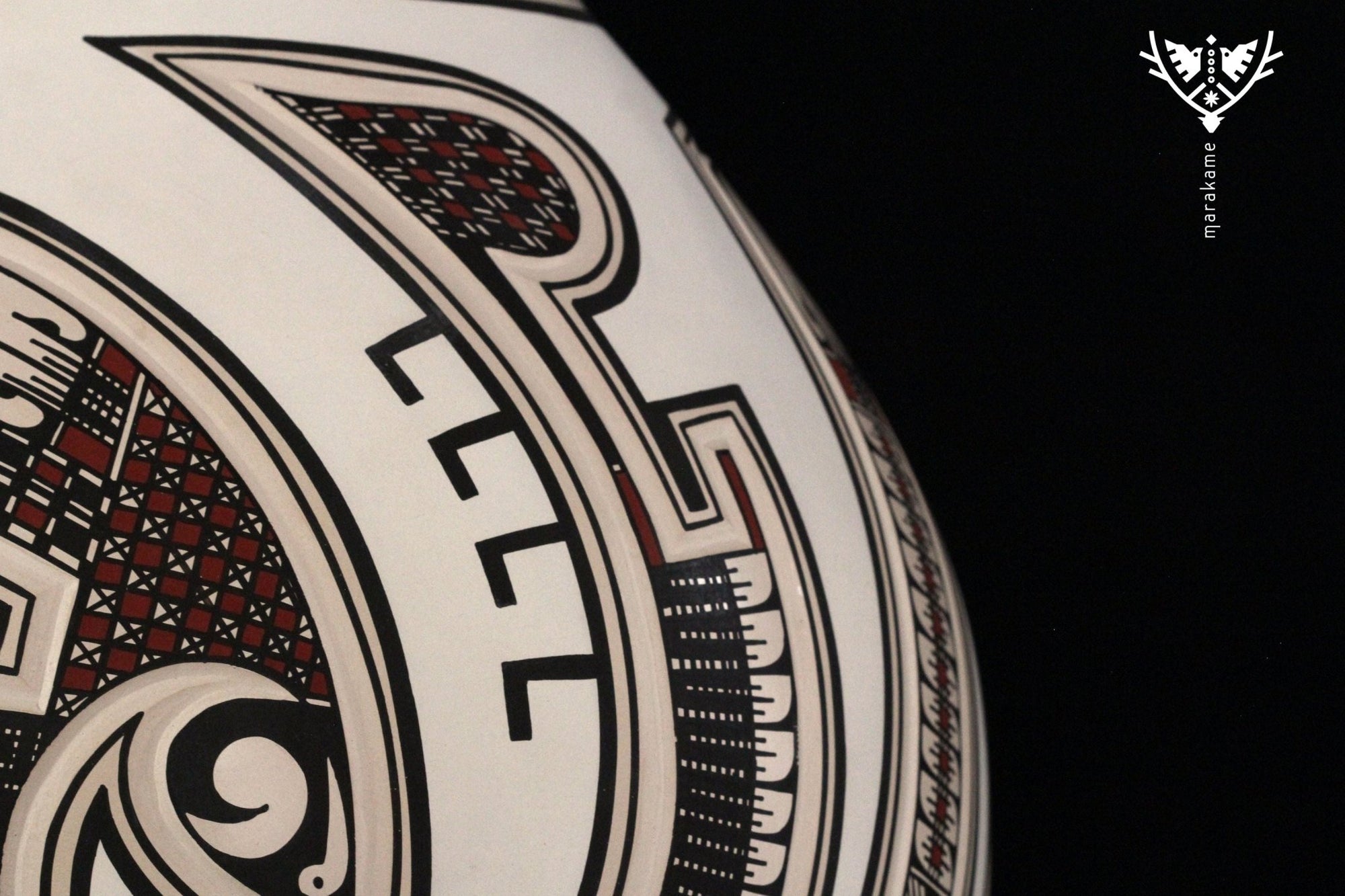Cerámica de Mata Ortiz - Jarrón grande estilo tradicional - Arte Huichol - Marakame