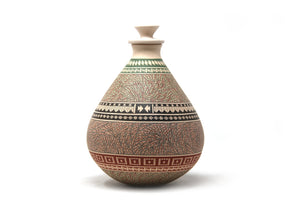 Mata Ortiz Ceramics - Medium Fine Paint Vase II - Huichol Art - マラカメ