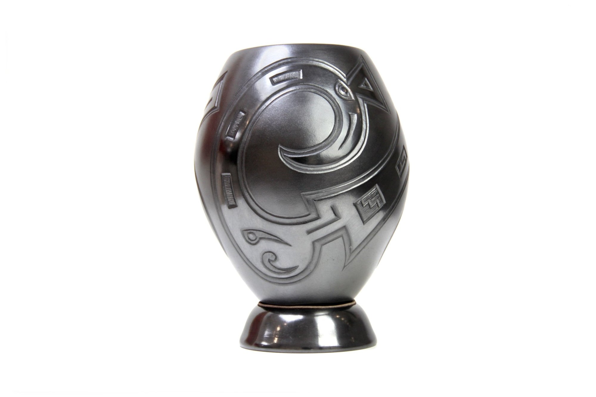 Mata Ortiz Keramik – Schwarze Vase II – Huichol Art – Marakame