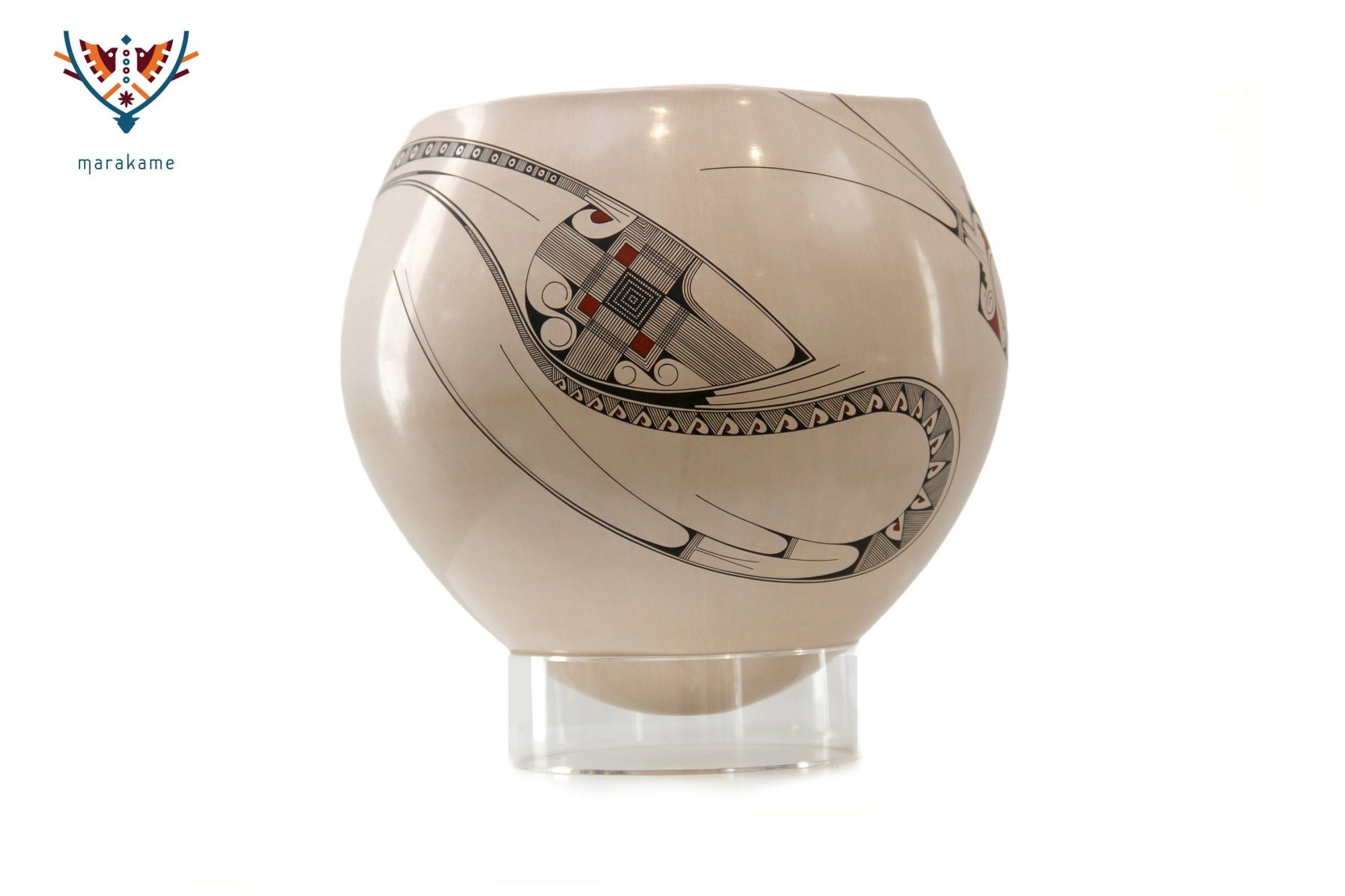 Mata Ortiz Ceramic - The Coralillo and The Swallow - Diego Valles - Huichol Art - Marakame