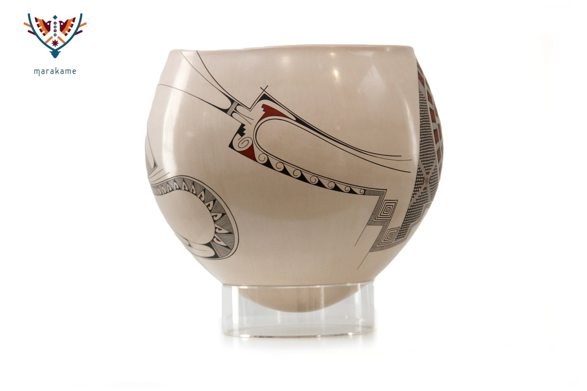 Mata Ortiz Ceramic - The Coralillo and The Swallow - Diego Valles - Huichol Art - Marakame
