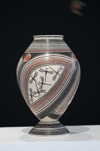 Mata Ortiz Ceramic - Dragonflies - Huichol Art - Marakame