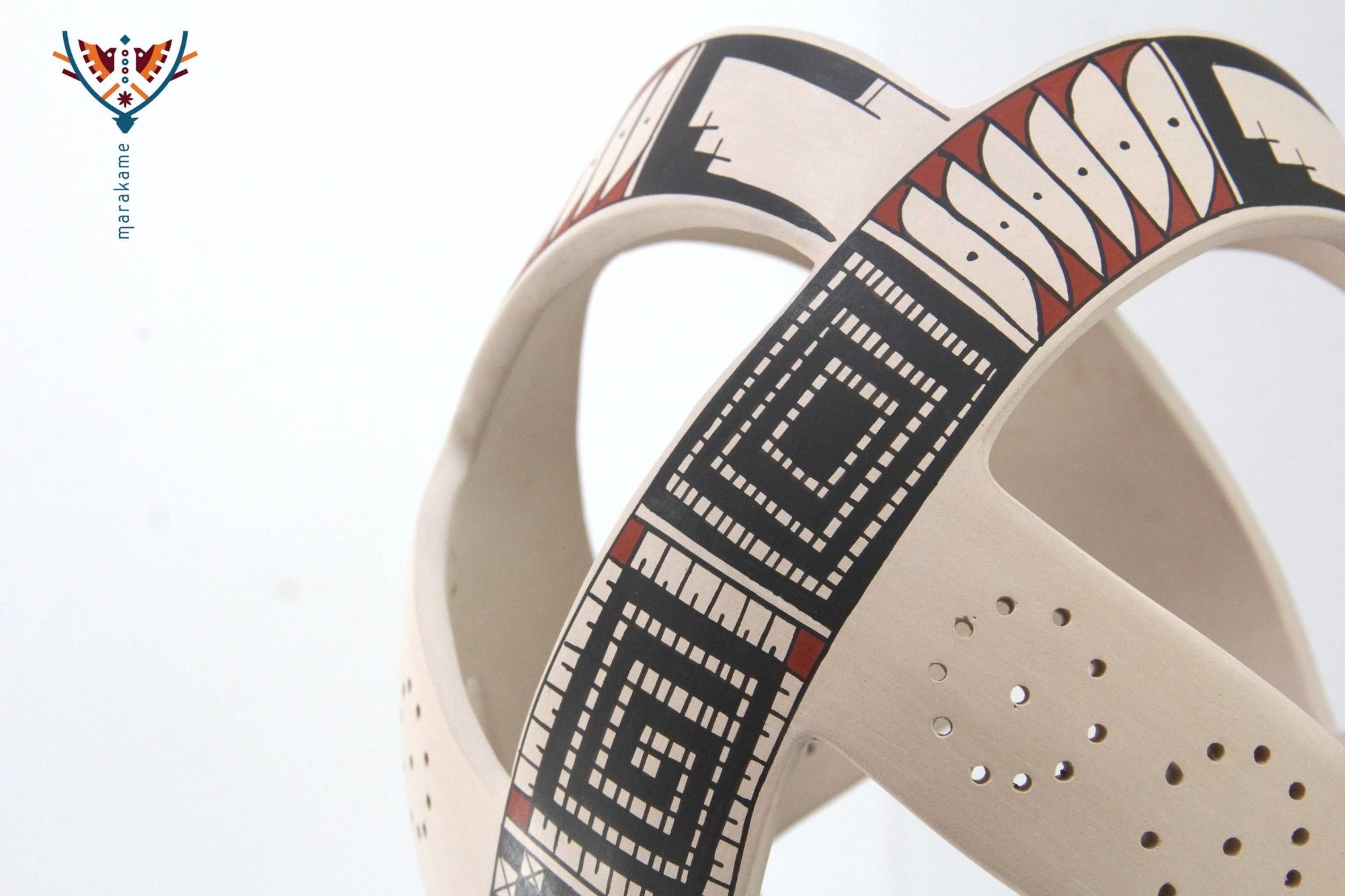 Mata Ortiz Ceramics - Contemporary piece IV - Huichol Art - Marakame