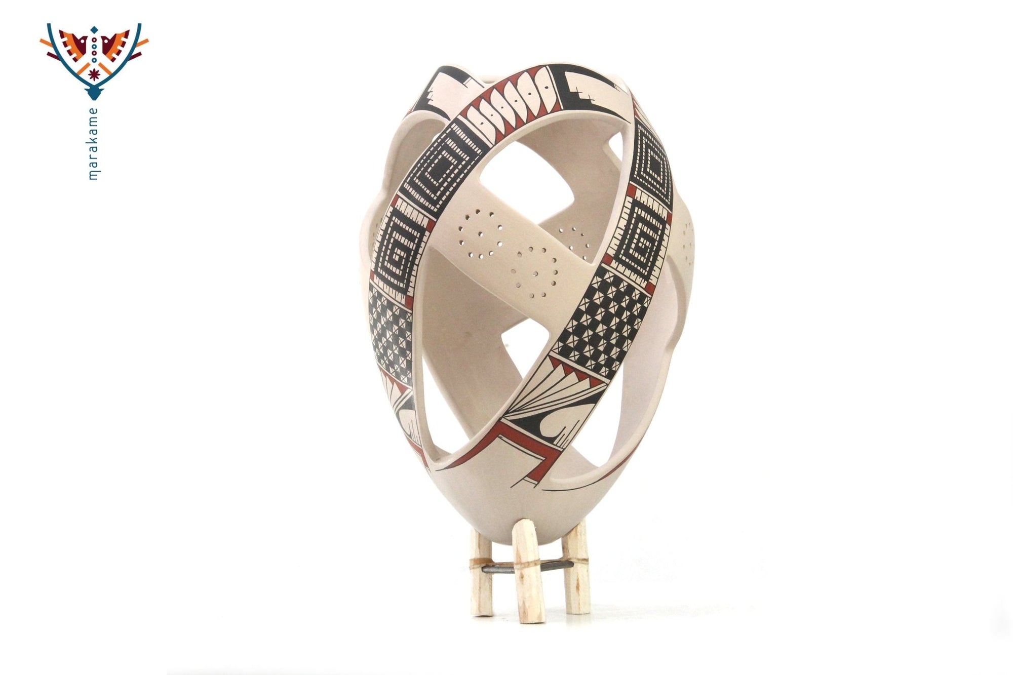 Mata Ortiz Ceramics - Contemporary piece IV - Huichol Art - Marakame