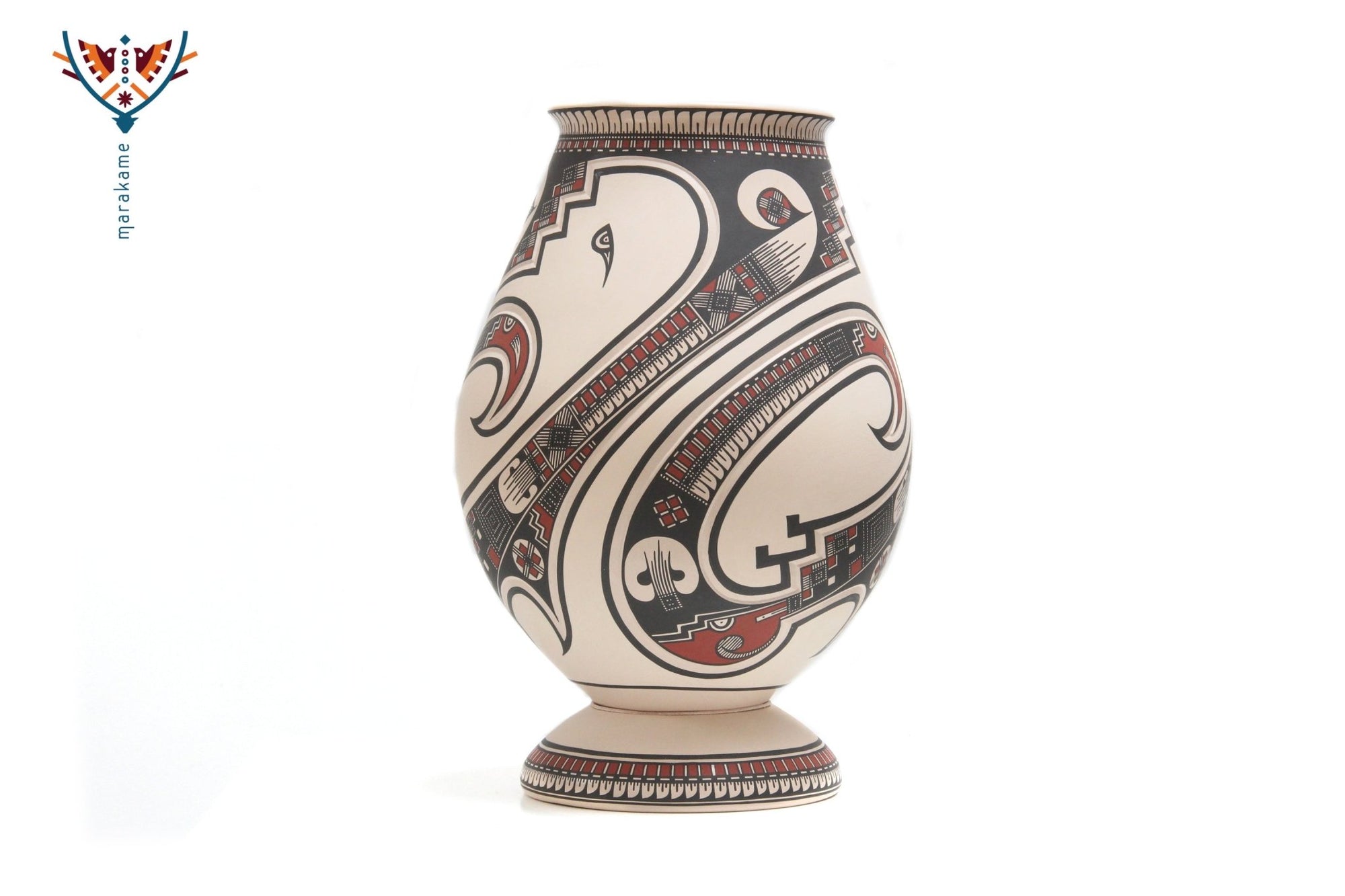 Mata Ortiz Keramik - Großes Stück Tavo Silveira - Huichol-Kunst - Marakame