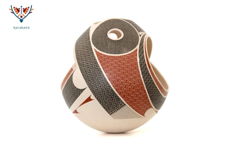 Mata Ortiz Keramik – Großes Stück – Elias Peña – Huichol Art – Marakame