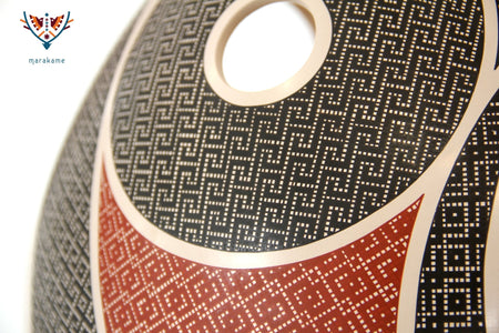 Mata Ortiz Keramik – Großes Stück – Elias Peña – Huichol Art – Marakame