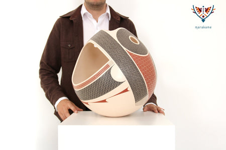 Mata Ortiz Ceramics - Large Piece - Elias Peña - Huichol Art - Marakame