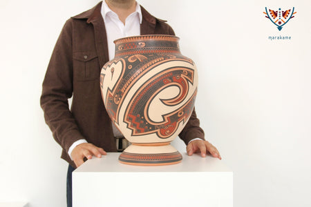 Ceramica Mata Ortiz - Pezzo grande III - Arte Huichol - Marakame