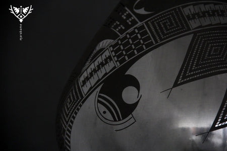 Mata Ortiz ceramics - Large black piece VII - Huichol art - Marakame