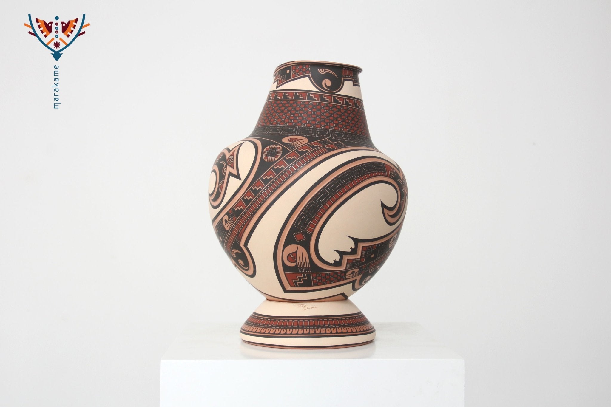 Céramique Mata Ortiz - Grande Pièce Sans Titre - Art Huichol - Marakame