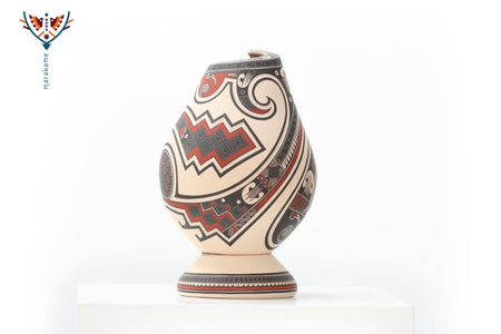Ceramica Mata Ortiz - Grande pezzo tradizionale - Arte Huichol - Marakame