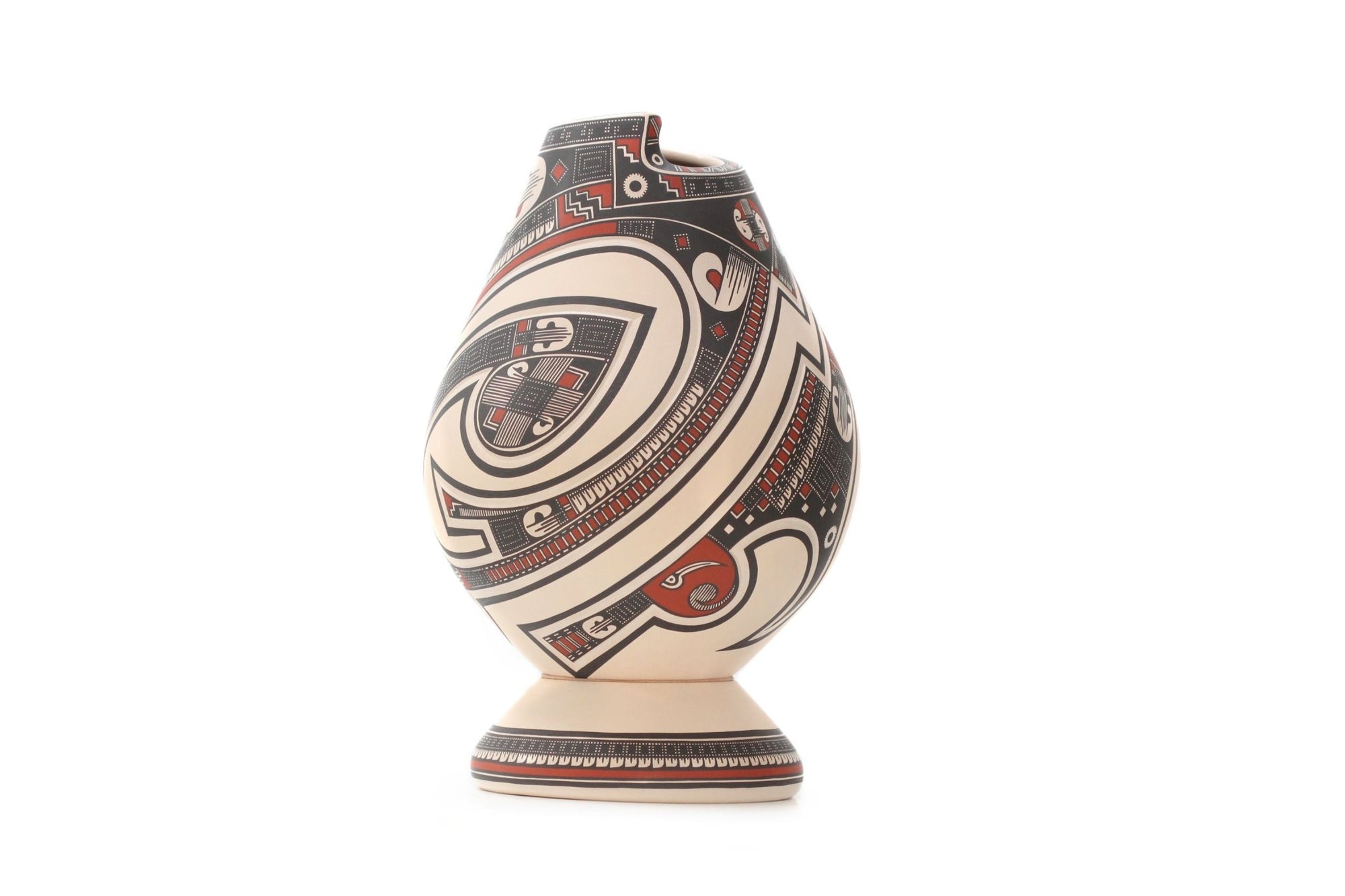 Ceramica Mata Ortiz - Grande pezzo tradizionale - Arte Huichol - Marakame