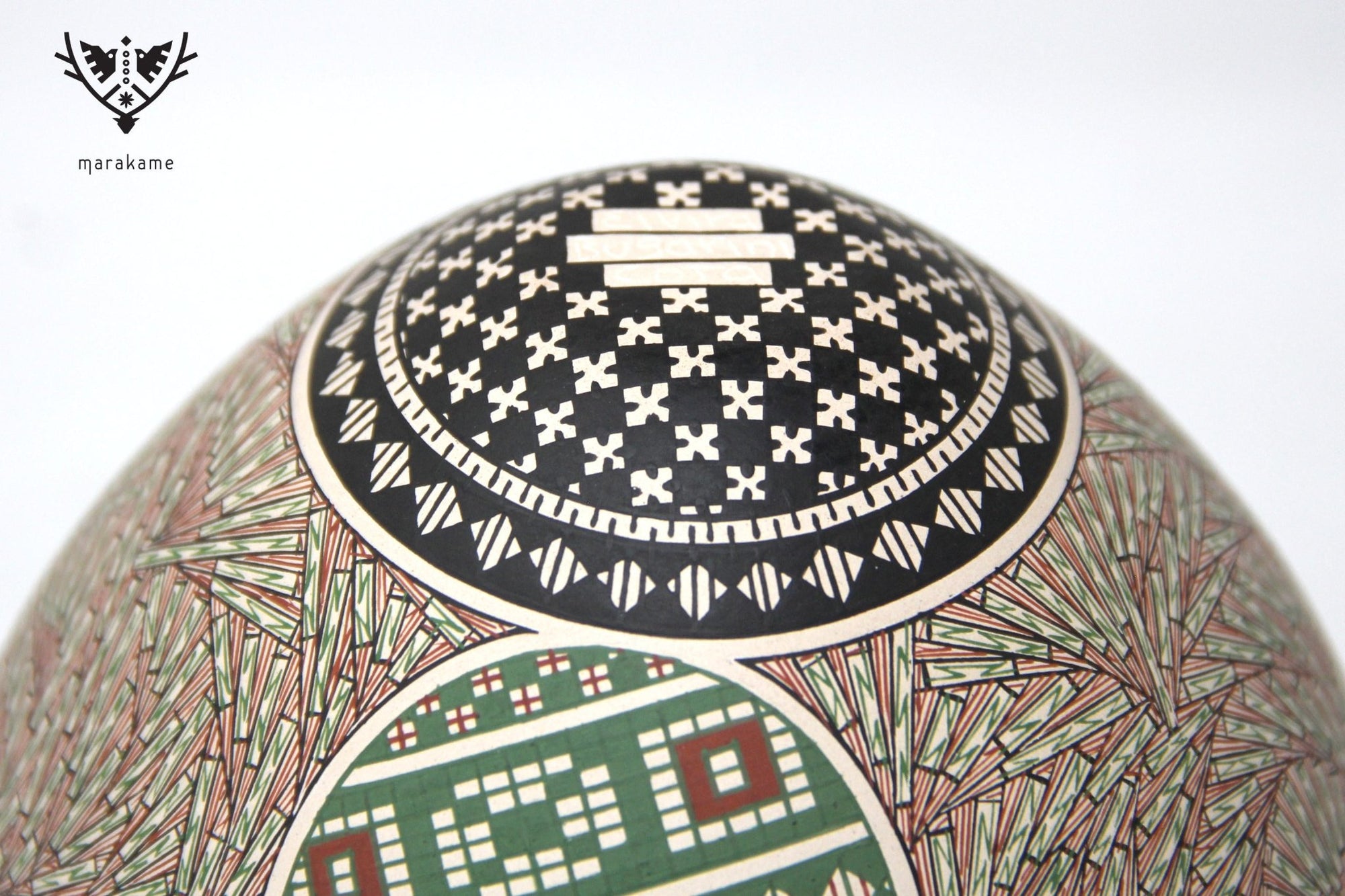 Mata Ortiz Ceramic - Fine Painted Piece II - Huichol Art - Marakame