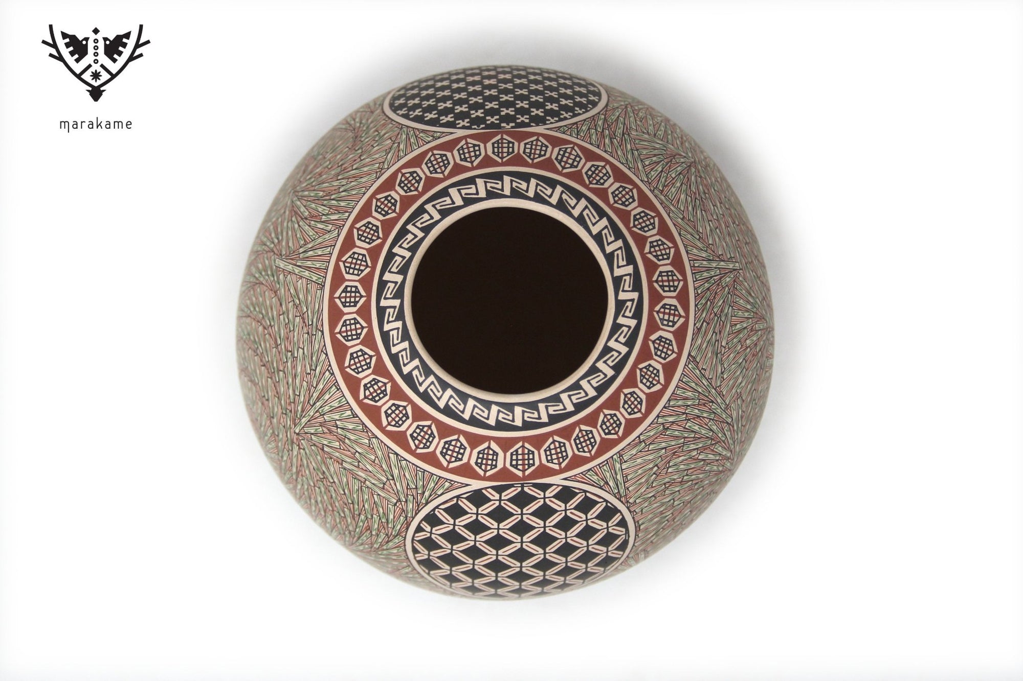 Mata Ortiz Ceramic - Fine Painted Piece II - Huichol Art - Marakame