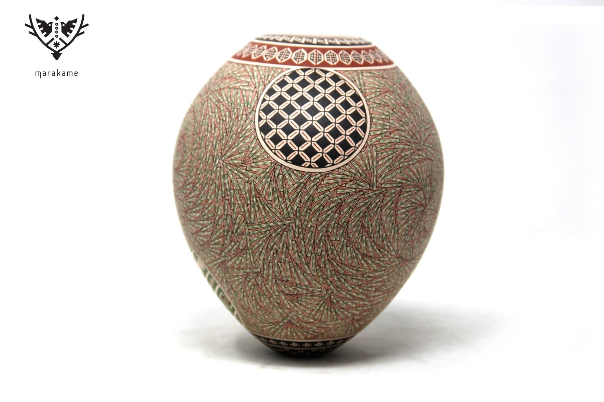 Mata Ortiz Ceramic - Fine Painted Piece II - Huichol Art - Marakame