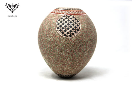 Mata Ortiz Ceramic - Fine Painted Piece II - Huichol Art - Marakame