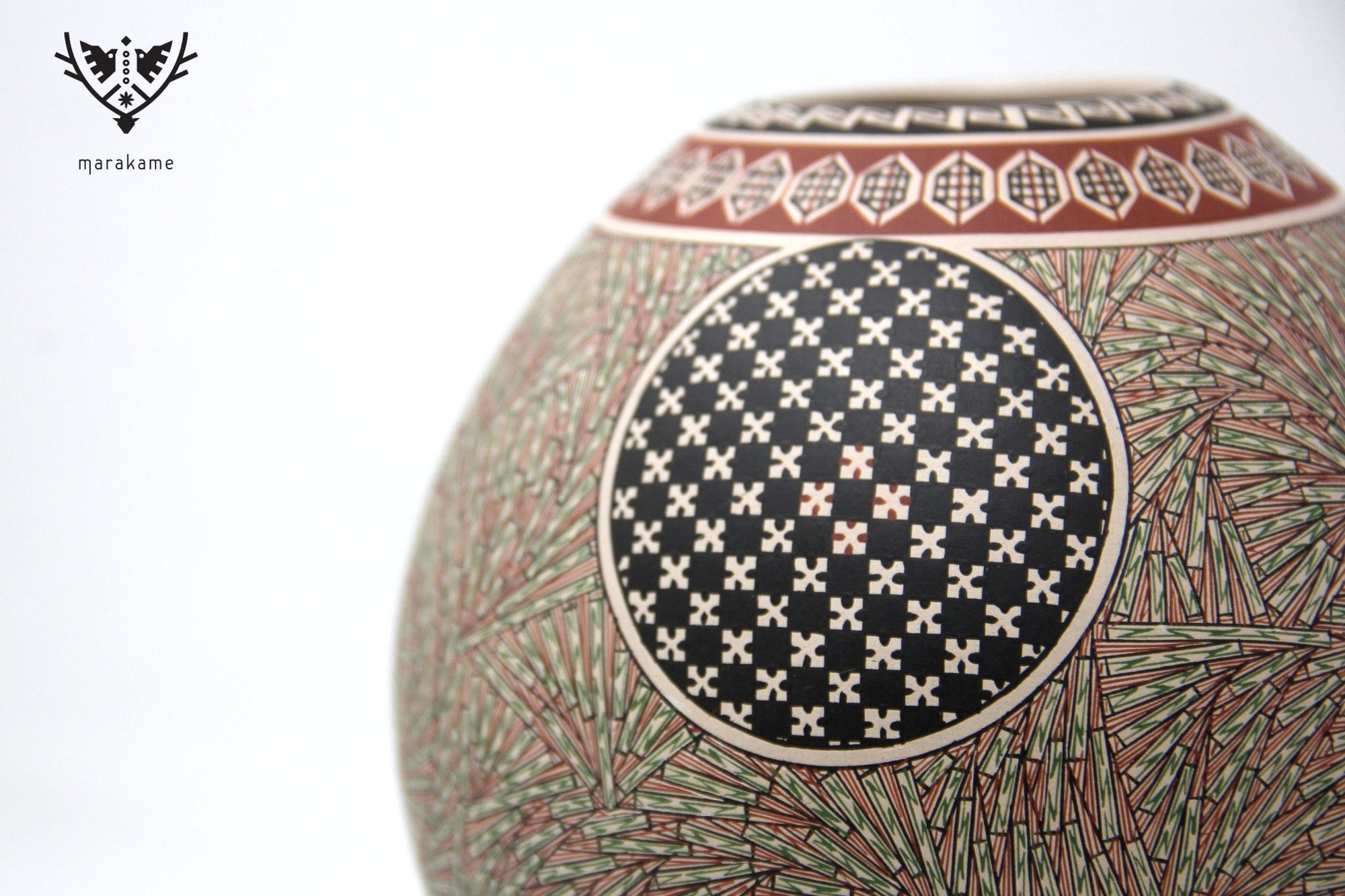 Mata Ortiz Ceramic - Fine Painted Piece II - Huichol Art - Marakame