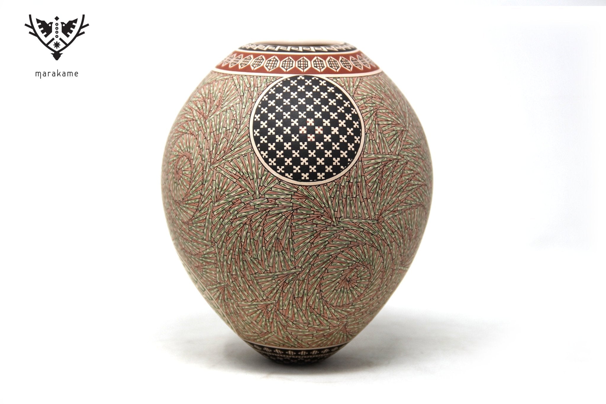Mata Ortiz Keramik – Fein bemaltes Stück II – Huichol Art – Marakame