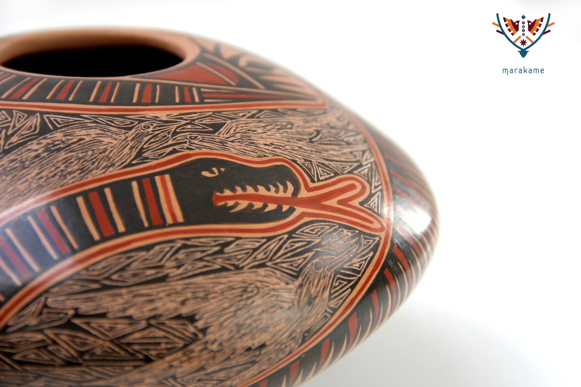 Mata Ortiz Ceramics - Serpent Saucer - Huichol Art - Marakame