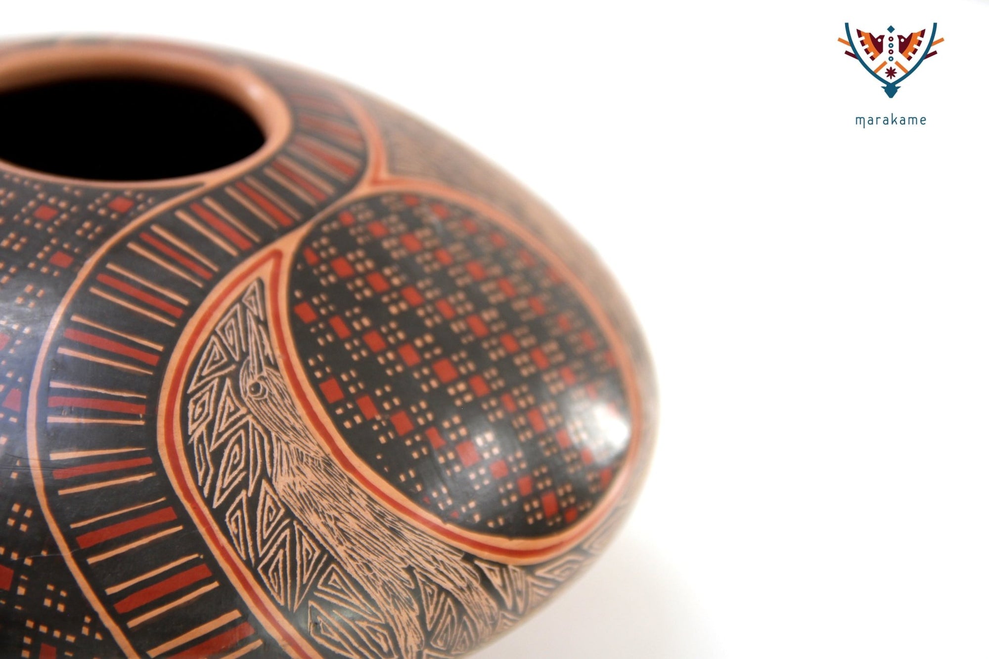 Mata Ortiz Ceramics - Serpent Saucer - Huichol Art - Marakame