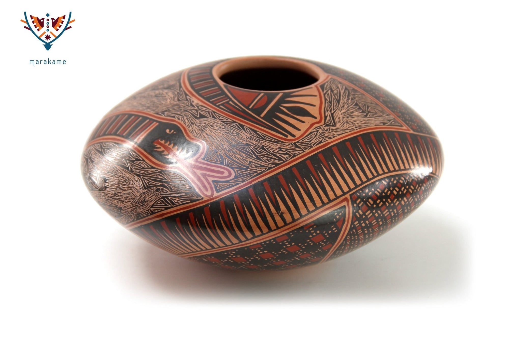 Mata Ortiz Ceramics - Serpent Saucer - Huichol Art - Marakame
