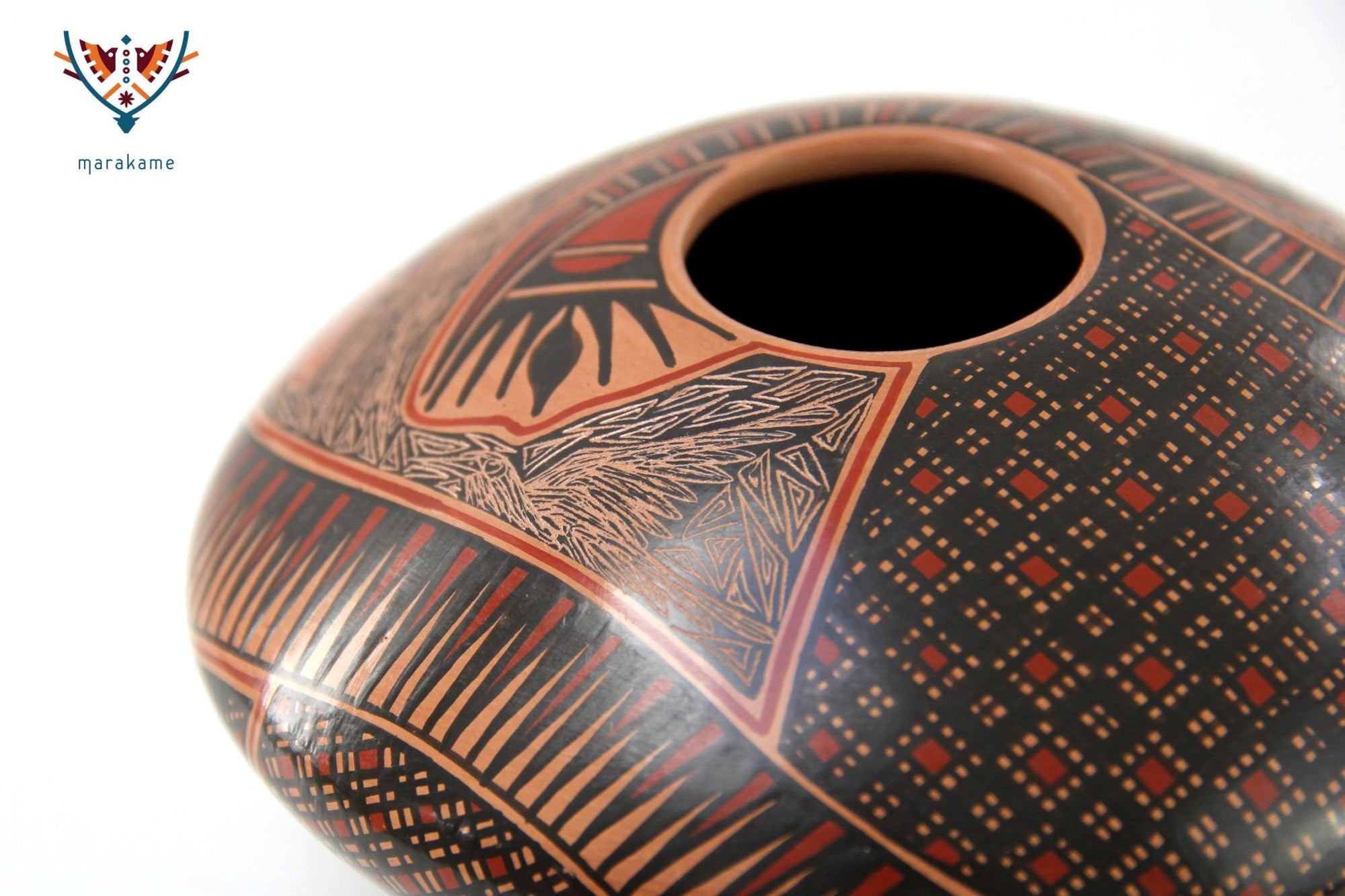 Mata Ortiz Ceramics - Serpent Saucer - Huichol Art - Marakame