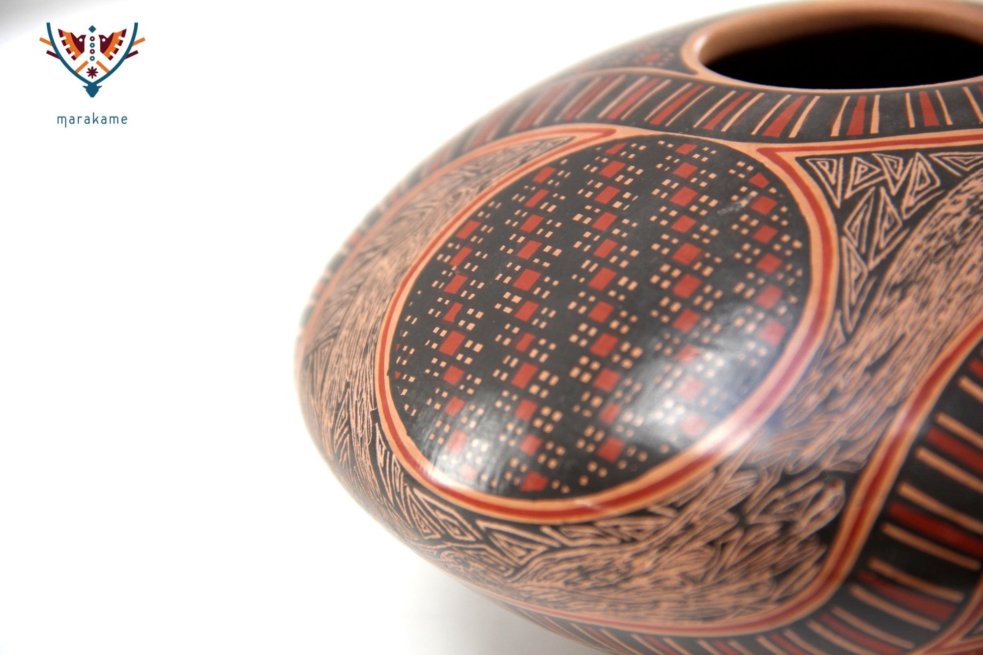 Mata Ortiz Ceramics - Serpent Saucer - Huichol Art - Marakame