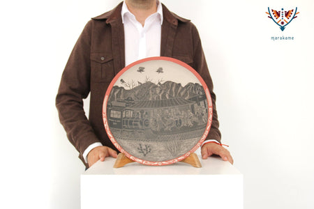 Ceramica Mata Ortiz - Piatto del giorno dei morti - Ferrovia del giorno - Arte Huichol - Marakame