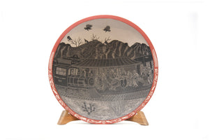Ceramica Mata Ortiz - Piatto del giorno dei morti - Ferrovia del giorno - Arte Huichol - Marakame