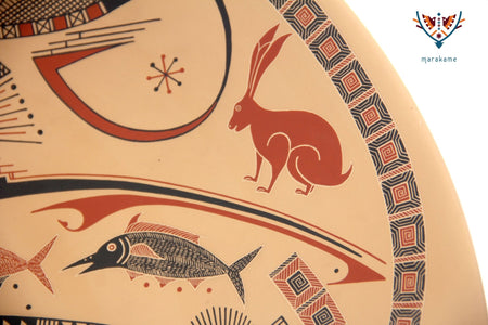 Mata Ortiz Ceramics - Plate - Fish - Huichol Art - Marakame